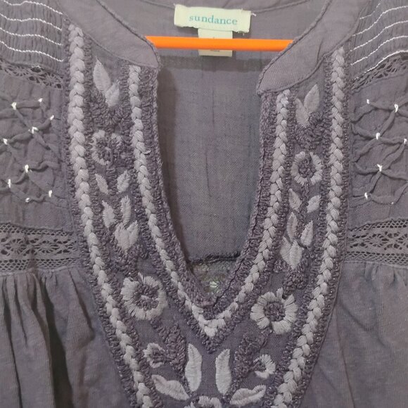 Sundance Purple Embroidered Boho Top | Women’s Size Large - Picture 7 of 15